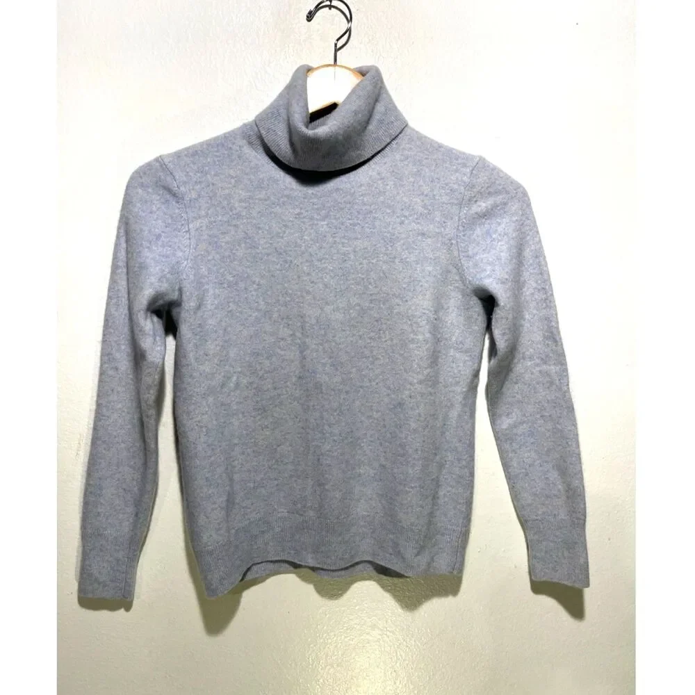 Galerie Lafayette 100% cashmere sweater classic winter protection blue women 03